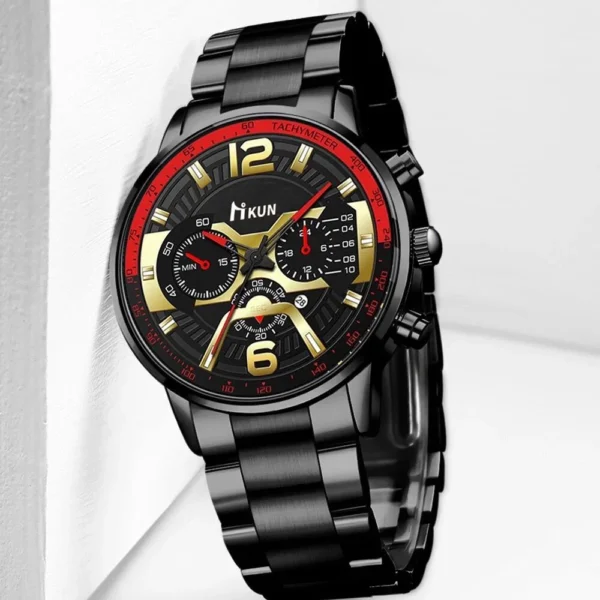 Kegllect Men Watches Business Chronograph Watch Luxury Gold Stainless Steel Quartz Wristwatch - Image 5