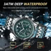 POEDAGAR Luxury Military Men Watch Waterproof Luminous Date Chronograph Man Watch Business Stainless Steel Men's Quartz Watches - Image 3