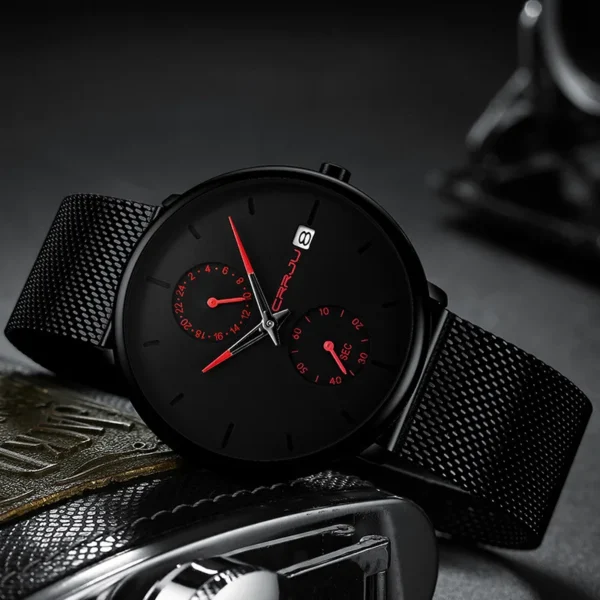Men Watches Luxury Brand Date Calendar Watches Men Stainless Steel Mesh Watch For Mens Casual Quartz Watch Relogio Masculino Hot - Image 3