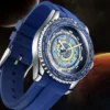 FAIRWHALE Mens Watch Fashion Automatic Date Rainbow Quartz Watches for Men Sports Silicone Strap Blue Wristwatch Reloj Hombre - Image 2