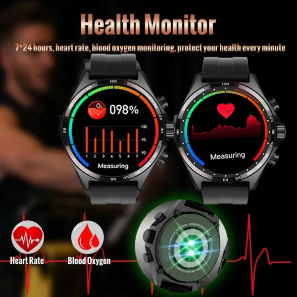 Hotsale Silver Gold Stainless Steel Color Sk27 Smart Watch 1.58 Inch Bt Call Nfc Wireless Charging Smartwatch - Image 4