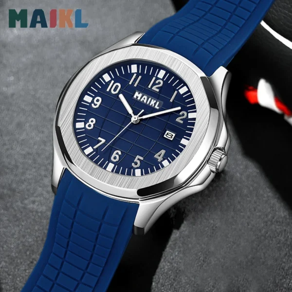 MAIKL Top Luxury Brand Male Quartz Watches Silicone strap Date Watch For Men Waterproof Sport Clock Male Relogio Masculino - Image 4