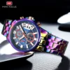 MINI FOCUS Motley Watches for Men Fashion Sport Chronograph Quartz Wristwatch with Date Luminous Hands Stainless Steel Strap Man - Image 3