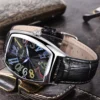 CHENXI Luxury Watch for Men Leather Strap Casual Waterproof Wristwatches Quartz Clock Tonneau Shape Large Numbers Men's Watches - Image 6