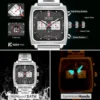 MEGIR Square Dial Quartz Watch Men Stainless Steel Strap Chronograph Sport Wristwatch with Date Luminous Hands 24-hour Indicator - Image 6