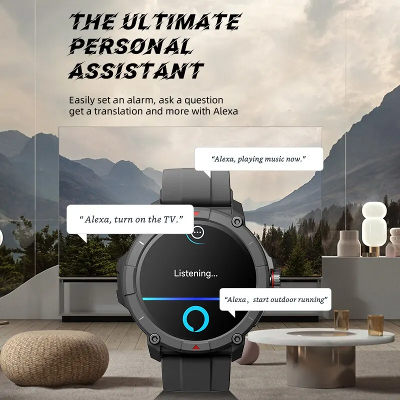 MASX Oasis X Premium GPS Smart Watch Alexa Ultra HD Display Built-in GPS Hi-Fi Bluetooth Phone Calls Military Grade Sports Watch - Image 3