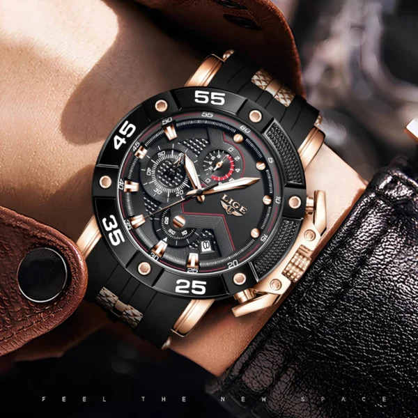 LIGE Top Brand Luxury Quartz Man Watch Fashion Casual Sport Silicone Strap Clock Personality Waterproof Luminous Watches for Men - Image 5
