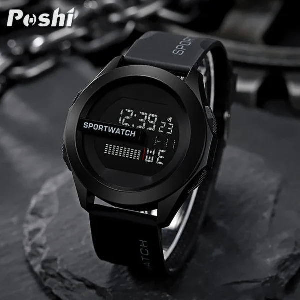 POSHI Sport Watch for Man Luxury Digital Wristwatch Stopwatch Luminous with Date Week Original Waterproof Clock - Image 2