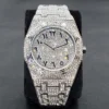 Luxury Diamond Watch for Men Fashion Silver Stainless Steel Hip Hop Bling Watches High Quality Iced Out Waterproof Clock Gift