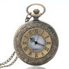 Bronze Roman Scale Display Design Quartz Pocket Watch Vintage Masculino Relogio Pendant Necklace Chain Leisure Men's Gift Clock - Image 5