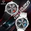2024 Mark Fairwhale Fashion Men Watches Luxury Stainless Steel Quartz Wristwatch Special Rotating Wheel Dial Watches Mans Reloj - Image 5