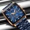 REWARD Fashion Square Dial Watch for Men Stainless Steel Waterproof Quartz Chronograph Mens Watches Luxury Sport Male Clock - Image 4