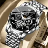 UTHAI L93 Watch For Men Trendy High end Light Luxury Versatile Quartz Watches Glow Waterproof Roman Hollow Male's Clock Watch - Image 3