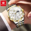 OLEVS 5529 New Moonswatch Chronograph Quartz Watch For Men Stainless Steel Waterproof Man Wrist Watches Roman Scale Hand Clock - Image 3