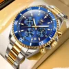 OLEVS Top Brand Men's Watches Pilot Style Trend Fashion Original Wristwatch for Man Waterproof Luminous Moon Phase Chronograph - Image 2
