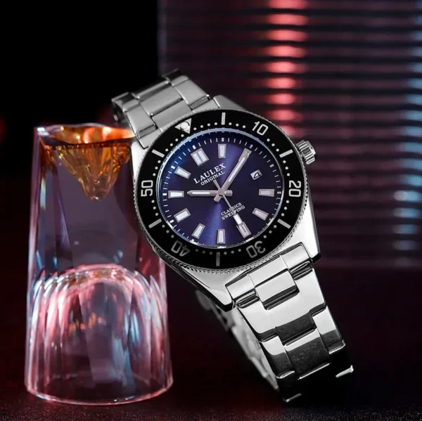 New LAULEX Luxury Men's Fully Automatic Scanning Imported Movement Watch Sapphire Crystal Date Shouus Waterproof Quartz Watch - Image 3