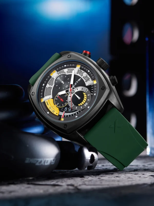 Extri Mens Watches Top Brand Grey Blue Quartz Watch Man Silicone Chronos Colorful Dress Summer Square Wrist Watches Waterproof - Image 4