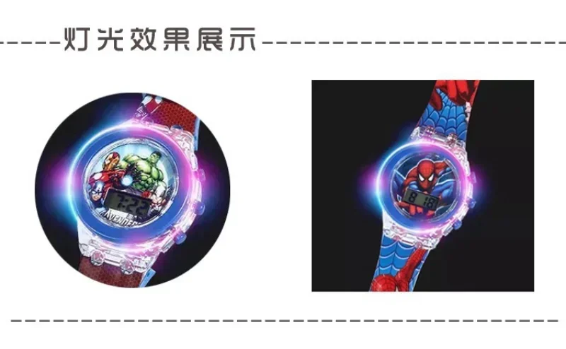 Disney Sports Digital Watch for Kids Spiderman Mickey Mouse Frozen Princess Car Toys Watches Boys Girls Flash Electronic Watch - Image 6