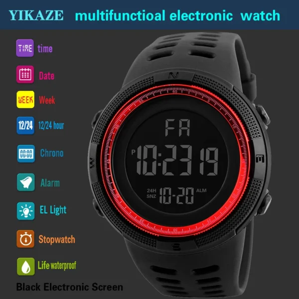 Digital Men Watch Military Sports Wristwatch Multifunction Waterproof Sport Watches Kids Student Electronic Watch for men Gifts - Image 4