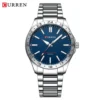 CURREN 8452 Men Quartz Watch Simple Fashion Leisure Business Clock Black Silvery Stainless Steel Strap Wristwatch for Male - Image 2