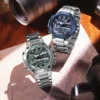 SMAEL Brand Fashion 8097 Stainless Steel Watch Sport Dual Time Luminous LED Display Quartz Digtal Watch For Men - Image 2