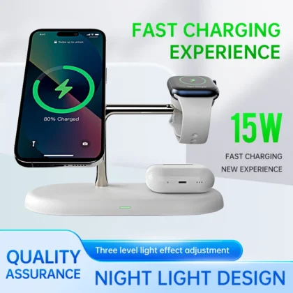 3 in 1 Wireless Charger For iPhone 12 13 14 15 16 for Airpods Pro for Apple Watch 10 9 8 7 6 Fast Charging Station