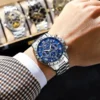 POEDAGAR Top Luxury Man Wristwatch Waterproof Luminous Chronograph Men's Quartz Watch Stainless Steel Casual Sports Men Watches - Image 5