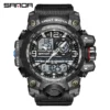 SANDA 3133 Men Electronic Watch Trendy Fashion Waterproof Date Display Digital Analog Watch Wrist Watch for Teenager Student