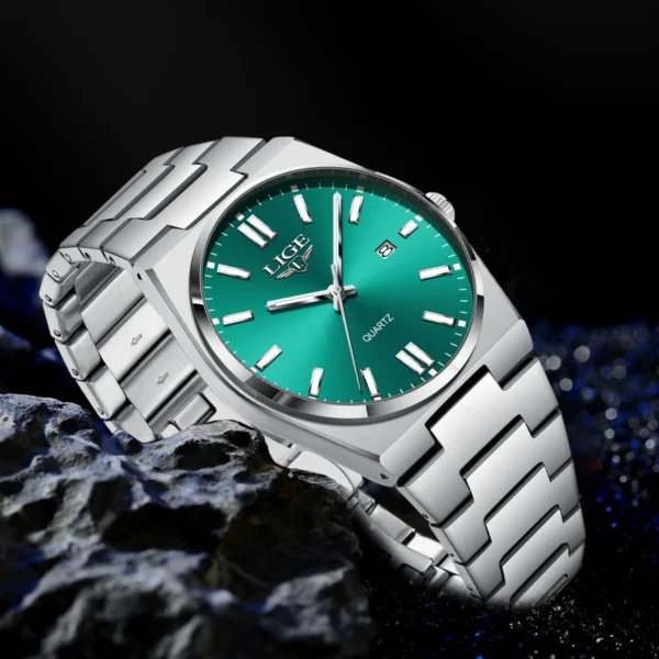 LIGE Men Luxury Watch For Man Waterproof Luminous Date Week Stainless Steel Men Watch Casual Quartz Men's Watches Male Clock+box - Image 2