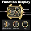 LIGE Top Brand Luxury Men Watch FOXBOX Fashion Square Watch Men Casual Sports Waterproof Double Display Watch Relogio Masculino - Image 3