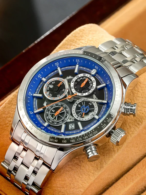 SAPPHEROFashion Men's Watch 50M Waterproof Clock Date Chronograph Mechanical Style Quartz Watch For Men 2024 New Gift Wristwatch - Image 2