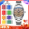 ADDIESDIVE Men's Watch Sand Dial 36mm Quartz Watch 100m Waterproof 316L Stainless Steel AR Coated Dome Glass WristWatch for Men