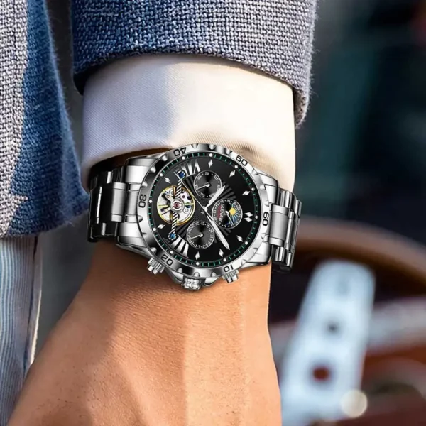 2023 New GLENAW Original Design Men's Automatic Mechanical Watch Leisure Fashion Nightlight Date Watch Waterproof Nightlight+Box - Image 4