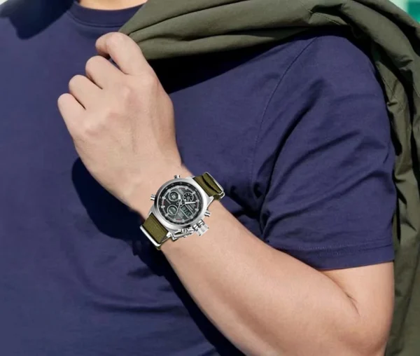 Outdoor Sport Watch Men Dual Time Waterproof Military Wristwatch Army Green Tactical Digital Quartz Watches Clocks reloj hombre - Image 4