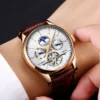 2024 LIGE Mens Watches Automatic Mechanical Watch Tourbillon Sport Clock Leather Casual Business Retro Wristwatch Relojes Hombre - Image 5