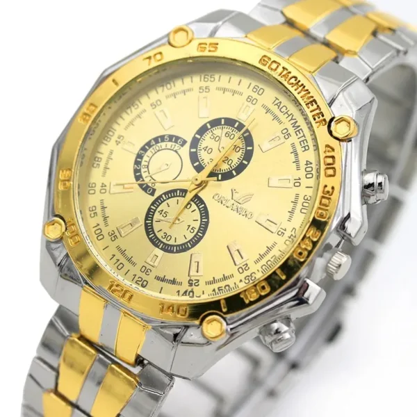 Men Watches Quartz Silver-gold Stainless Steel Wristwatch Male Clock Classic Dress Business Pilot Luxury Automatic Watch - Image 2