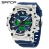 SANDA Men's Sports Watch for Men Women Quartz Digital Dual Display Watches Shock Water Resistant Camping Wristwatch 5M6225 - Image 2