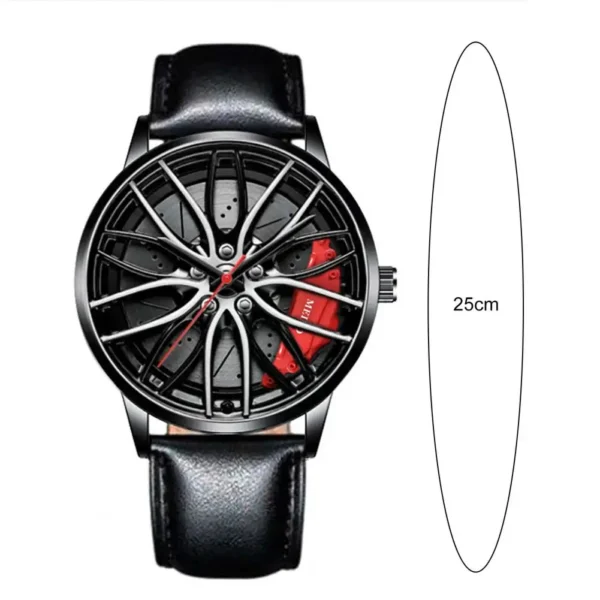 Men Quartz Watch Round Hidden Clasp Chronograph with Car Wheel Rim Hub Design Automatic Quartz Wristwatch Male Clock for Office - Image 6