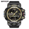SANDA 3133 Men Electronic Watch Trendy Fashion Waterproof Date Display Digital Analog Watch Wrist Watch for Teenager Student - Image 2