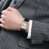 New Fashion Designer Rectangle Dial Quartz Watch for Men Strap Luxury Business Men's Leisure Watch Wristwatch Relogio Masculino - Image 4