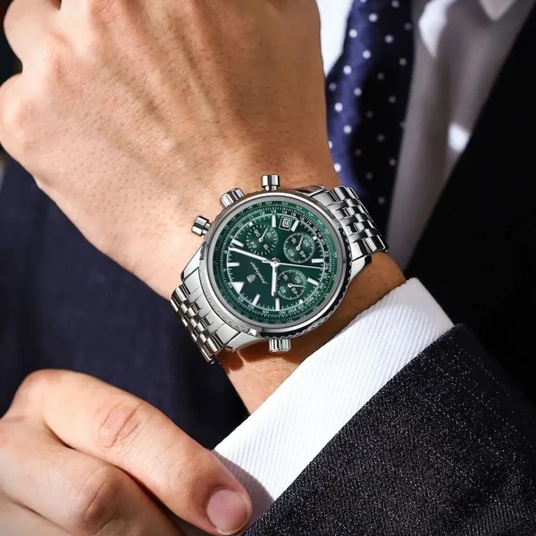 POEDAGAR Luxury Military Men Watch Waterproof Luminous Date Chronograph Man Watch Business Stainless Steel Men's Quartz Watches - Image 5