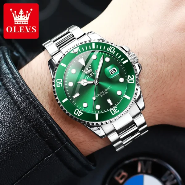 OLEVS 5885 Original Quartz Watch for Men Stainles Steel Waterproof Sports Watches Fashion Luxury Top Brand Men's Wristwatches - Image 6