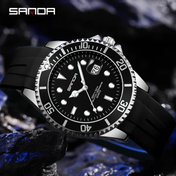 SANDA Top Brand Luxury Fashion Men's Watches 30M Luminous Waterproof Quartz Wristwatch For Male Clock Calendar Relogio Masculino - Image 2