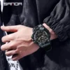 SANDA 3358Outdoor Electron Male Wristwatch Display Quartz Men Clock Sports Military Mens Watch Camouflage LED Digital Watch - Image 6