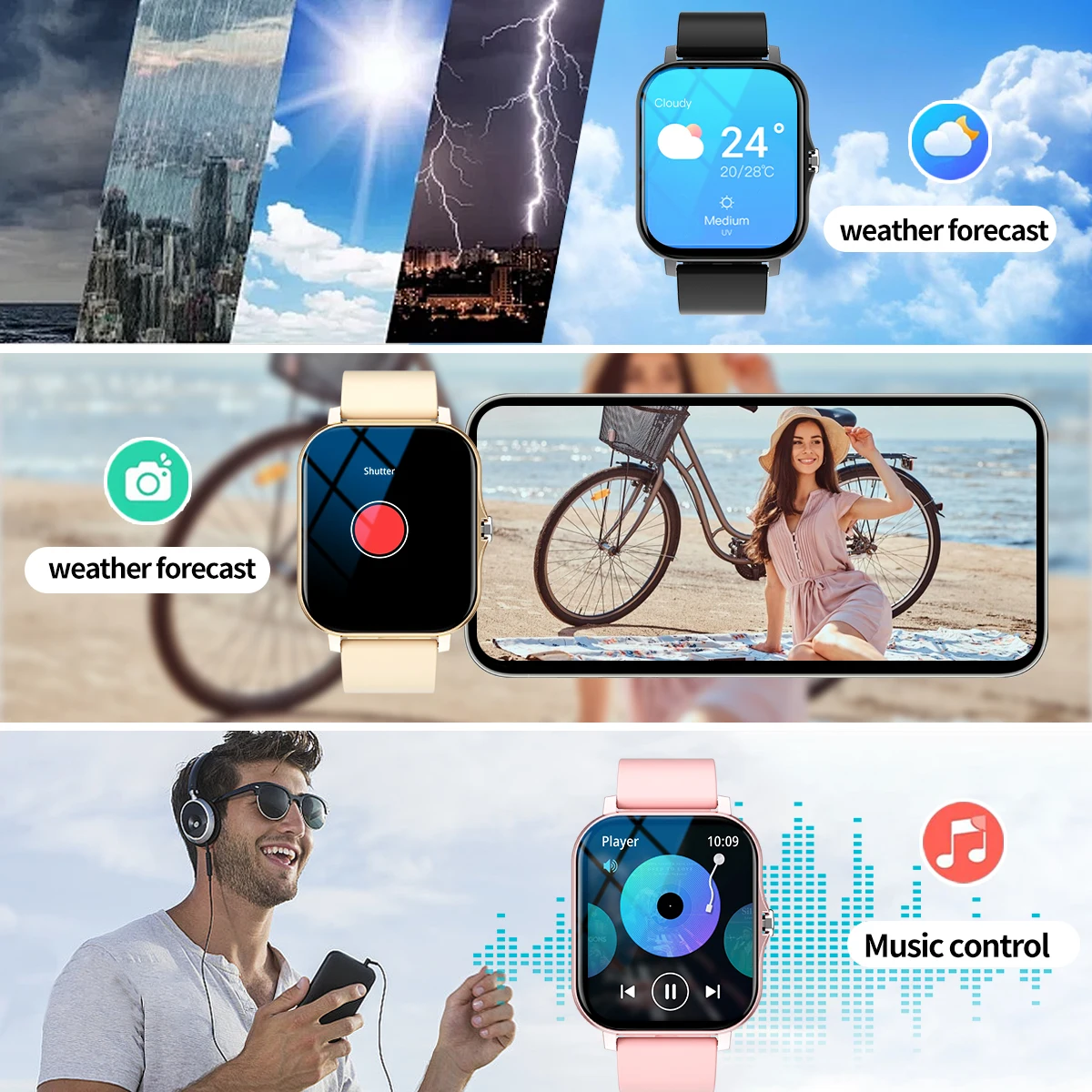 Outdoor sports smartwatch, wireless calling, information reminder, men's and women's multifunctional sports watch - Image 6