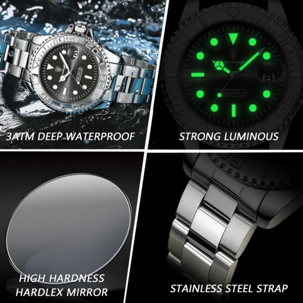 POEDAGAR Luxury Men Watch Business Quartz Man Clock Sports Waterproof Luminous Date Stainless Steel Men's Watches Male Reloj+box - Image 4