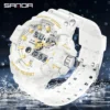 SANDA White Sports Men's Watches Top Brand Luxury Military Quartz Watch Men Waterproof Wristwatches relogio masculino - Image 2