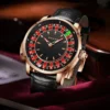 PINDU Design Roulette Watch Button Turn NH35A Men's Mechanical Watch Luminous Hands Leather Metal Buckle Strap Men Wristwatches - Image 3