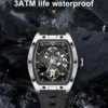 MEGIR Luxury Brand Sport Watch for Men Silicone Mechanical Watches Hollow Full Automatic Movement Luminous Wristwatch Clock 2242 - Image 5