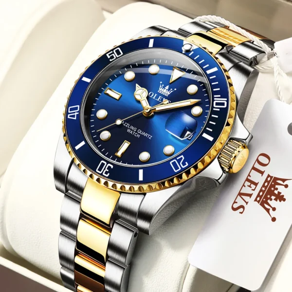 OLEVS Top Brand Men's Watches Trend Fashion Journal Type Original Watch for Man Waterproof Luminous Date magnifying Date Reloj - Image 2